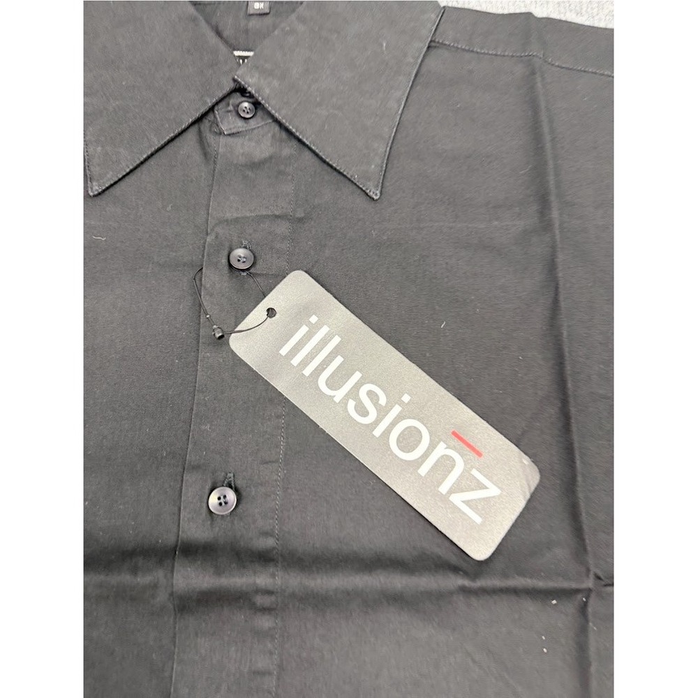 Vintage Illusionz Men's Black Long Sleeve Button Up Dress Shirt Size 5XL‎ NEW - Picture 5 of 6